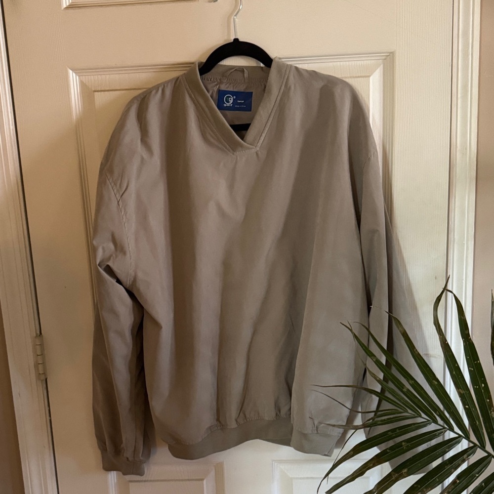 Men's Light Gray Golf Pullover Jacket